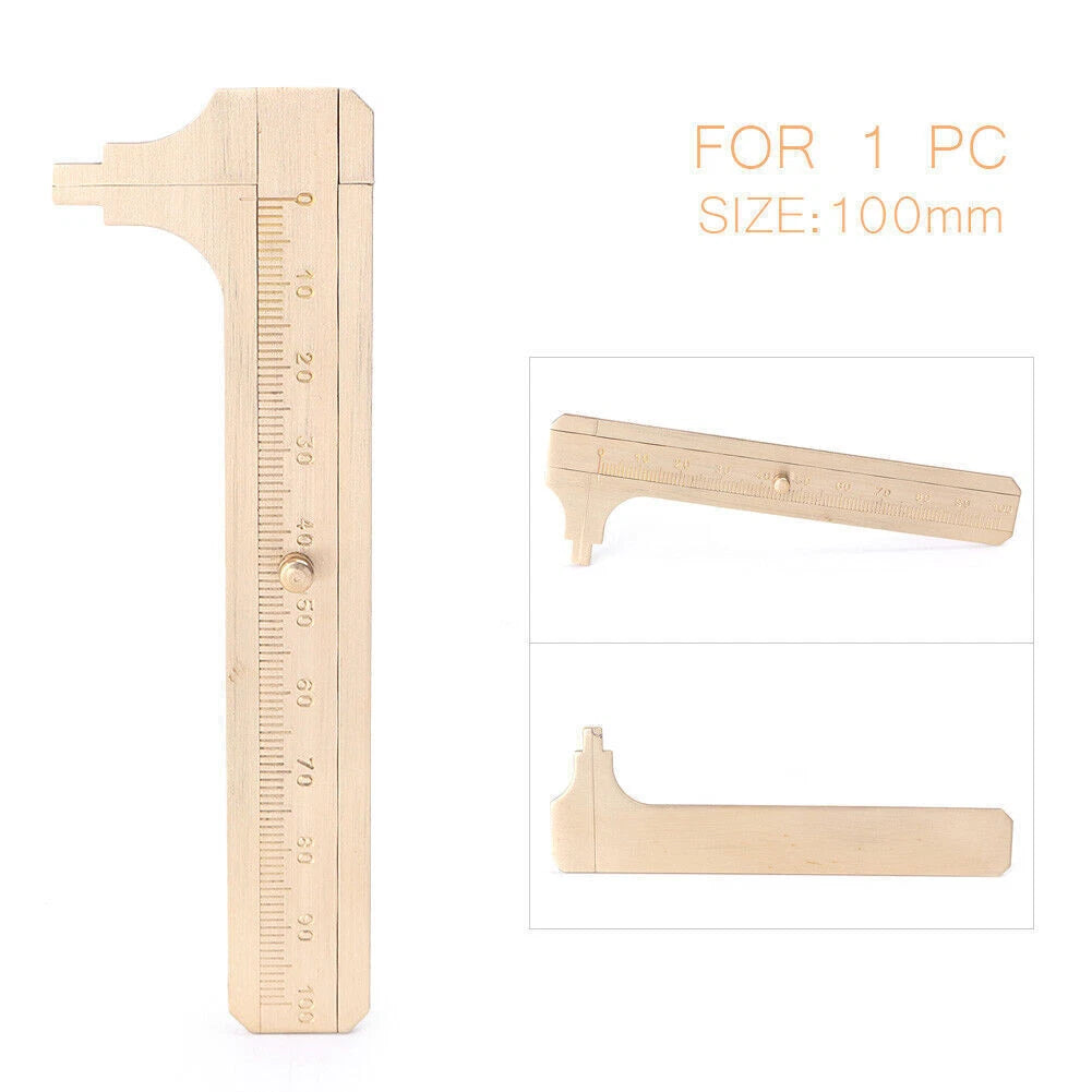 100mm Solid Brass Caliper Sliding Vernier Ruler Gauge Tool for Bead Measuring