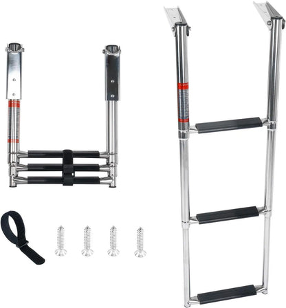 3 Steps Stainless Steel Telescoping Boat Ladder for Marine Yacht