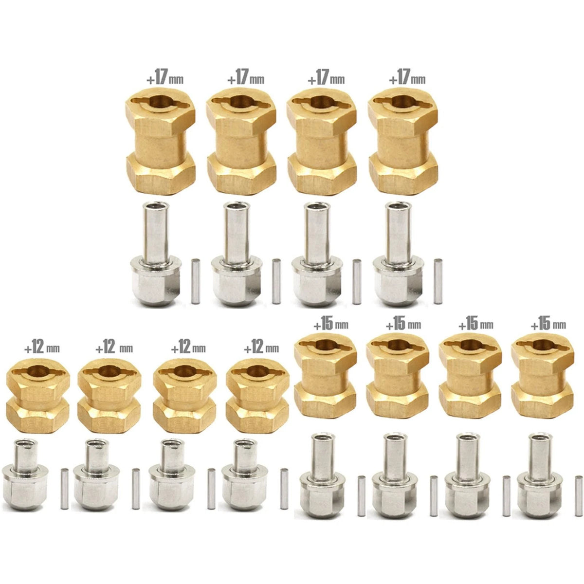 1/10 Heavier Brass Wheel Hex Extended Adapter for Axial SCX10 (2010–2023)