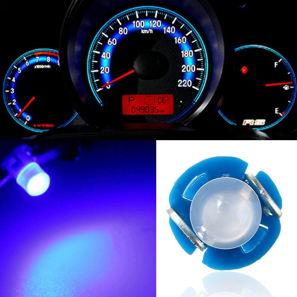 10x Blue T3 Neo Wedge LED Bulbs for Car Instrument Panel (Universal)