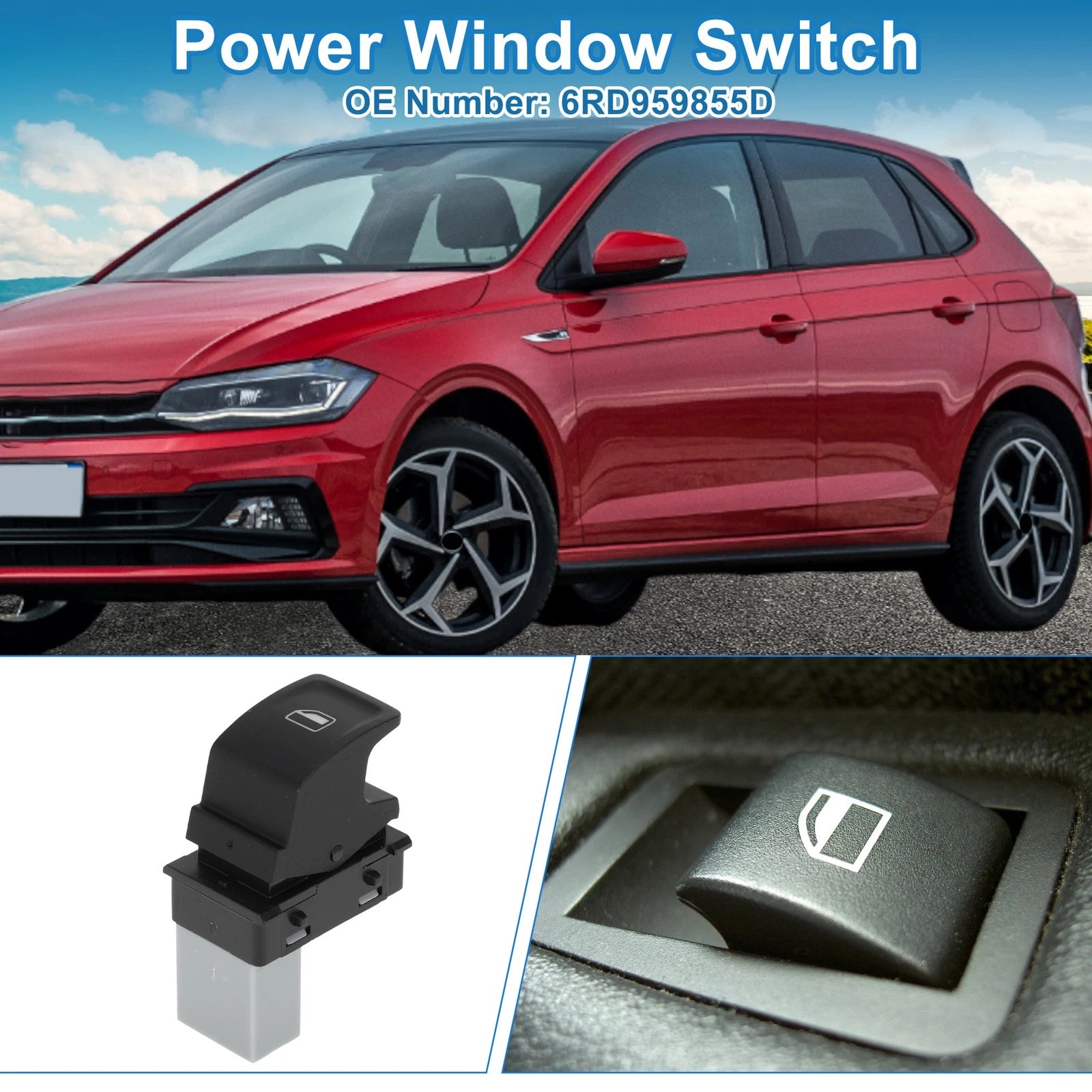 Passenger Side Power Window Switch Replacement for Volkswagen Polo (2014–2017)
