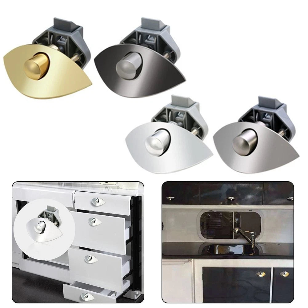 Half Moon Handle Push Lock Latch for Caravan RV Cupboard Drawer