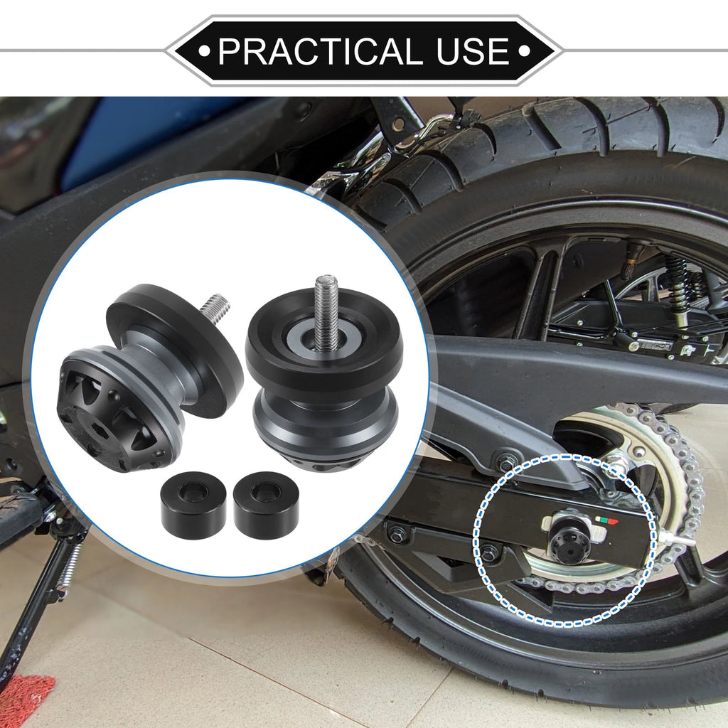 Swingarm Spools 6mm M6x1.0 Pair for Motorcycle Aluminum Alloy (Universal)