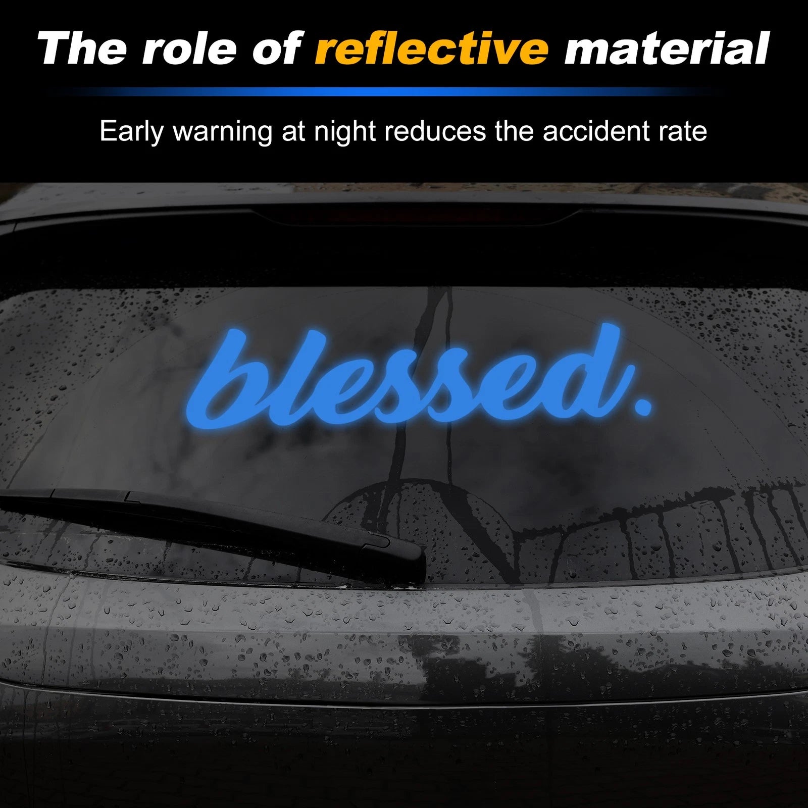 Reflective Bumper Decal for - Blue, Personalized
