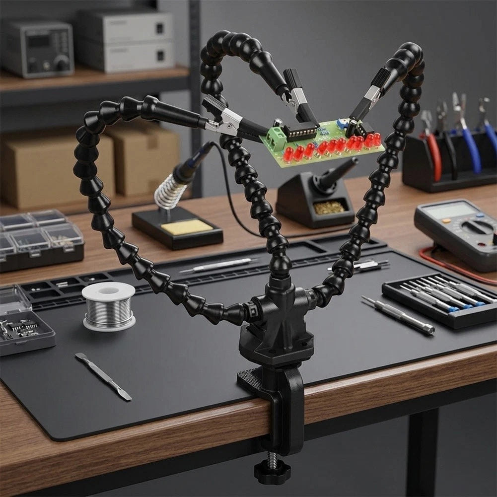 Adjustable Third Hand Tool for Soldering and Circuit Repair