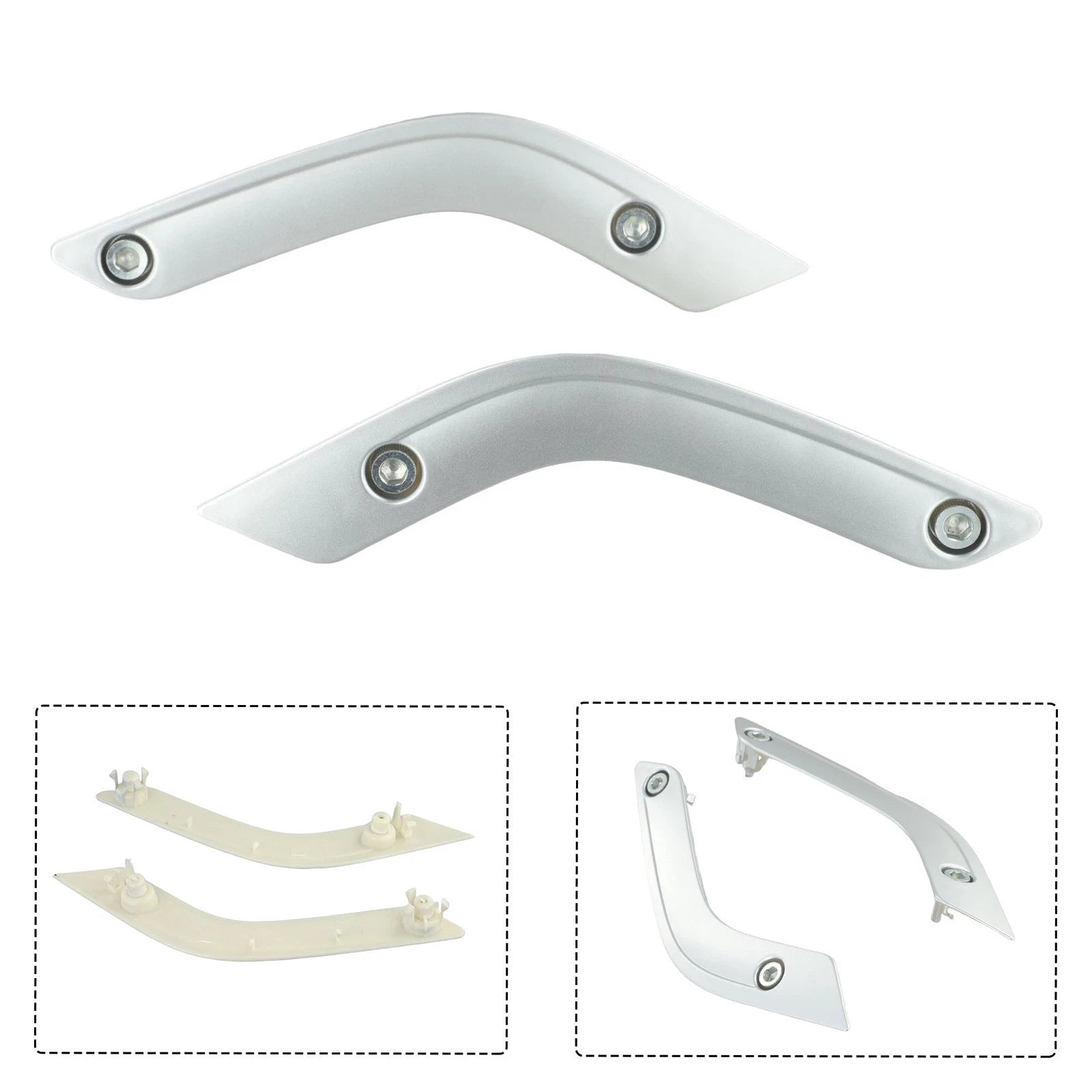 Silver Door Handle Trim Inserts for Jeep