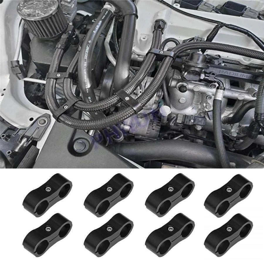 8 PCS Braided Hose Separator Clamp for Fuel Oil Lines