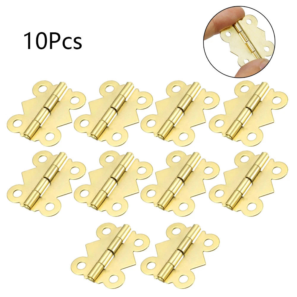 10Pcs Butterfly Hinge for Jewelry Chest Wine Box Dollhouse (25x30mm)