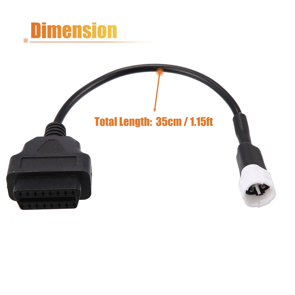 OBD2 Diagnostic Adapter Cable 3 Pin to OBDII for Motorcycle (Universal)