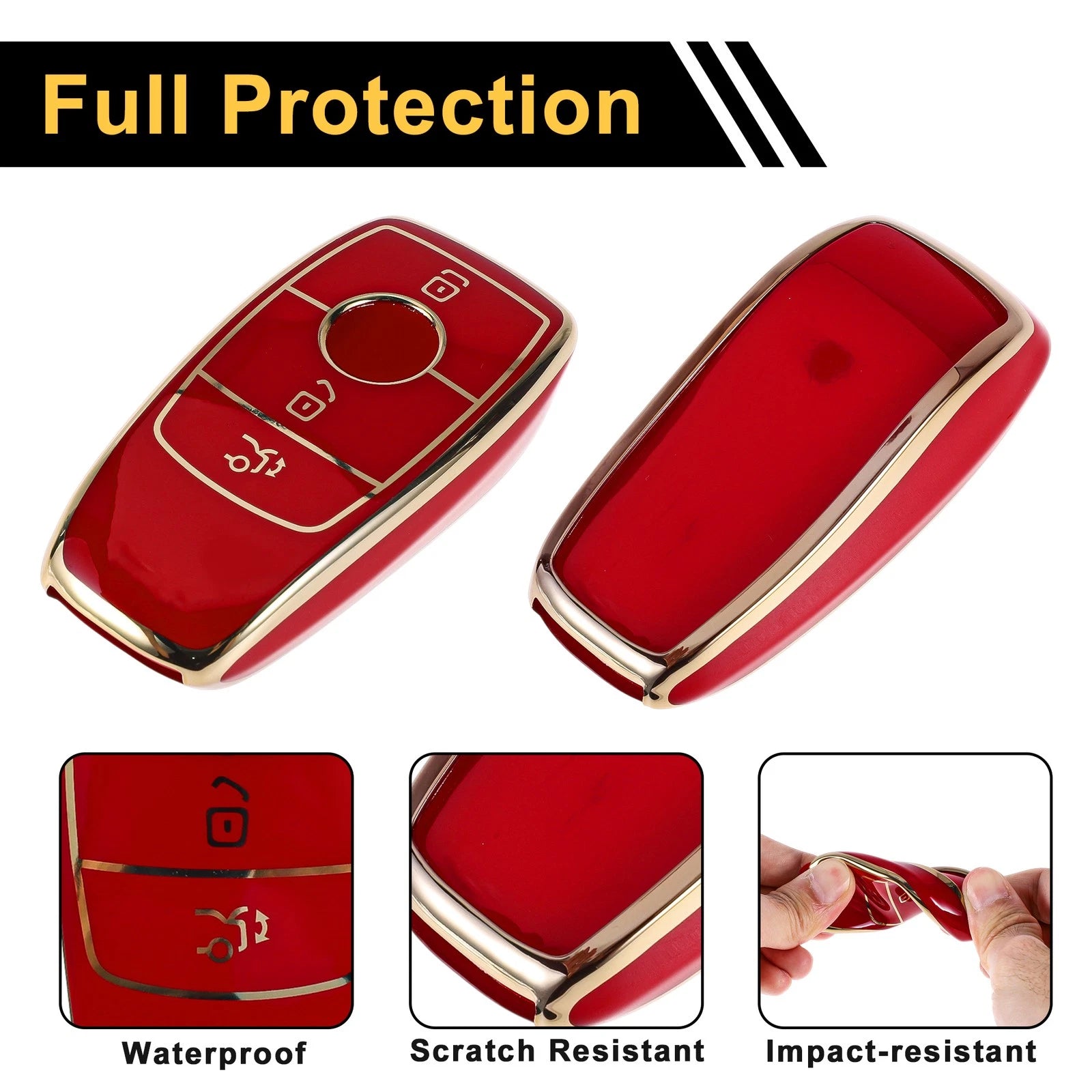TPU Car Key Case for Mercedes Benz E Class (3 Buttons)