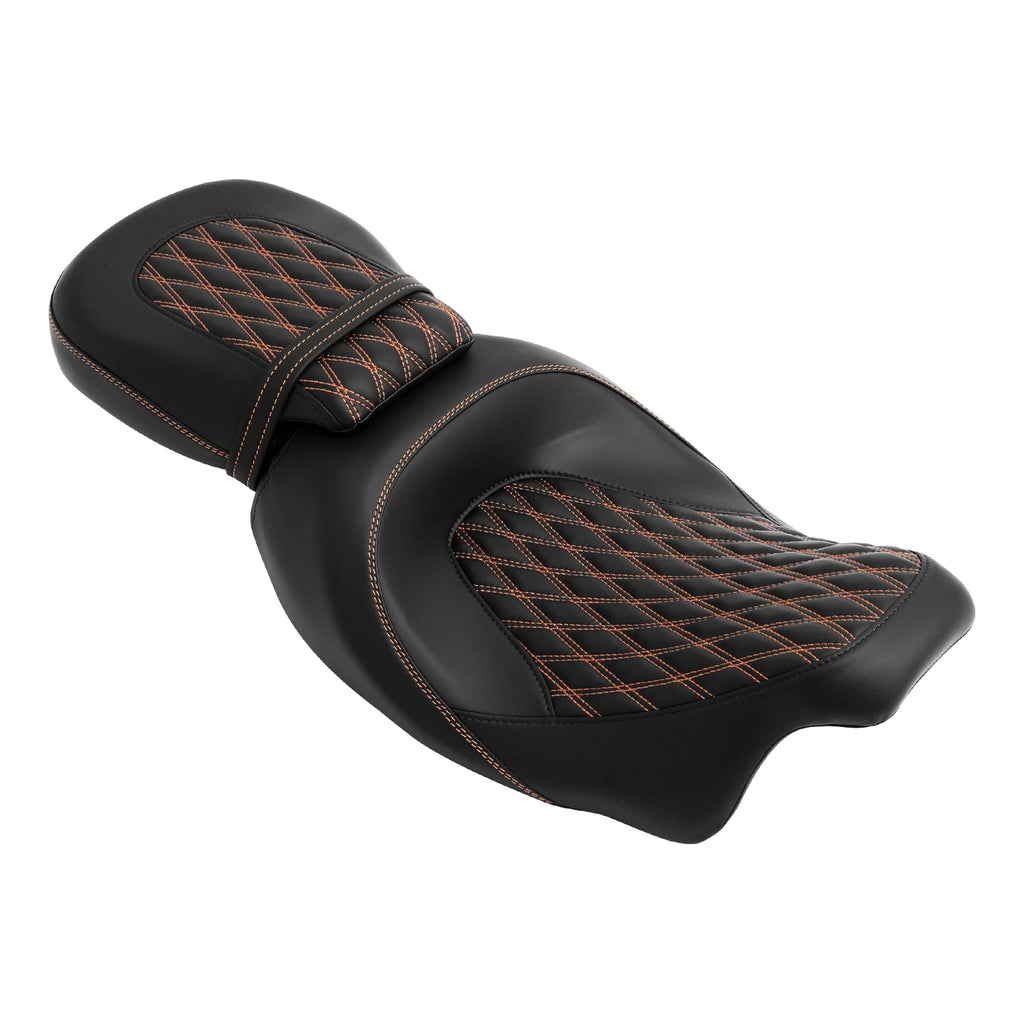 Pillion Seat for Harley Road Glide (2009–2023) - Orange Stitching