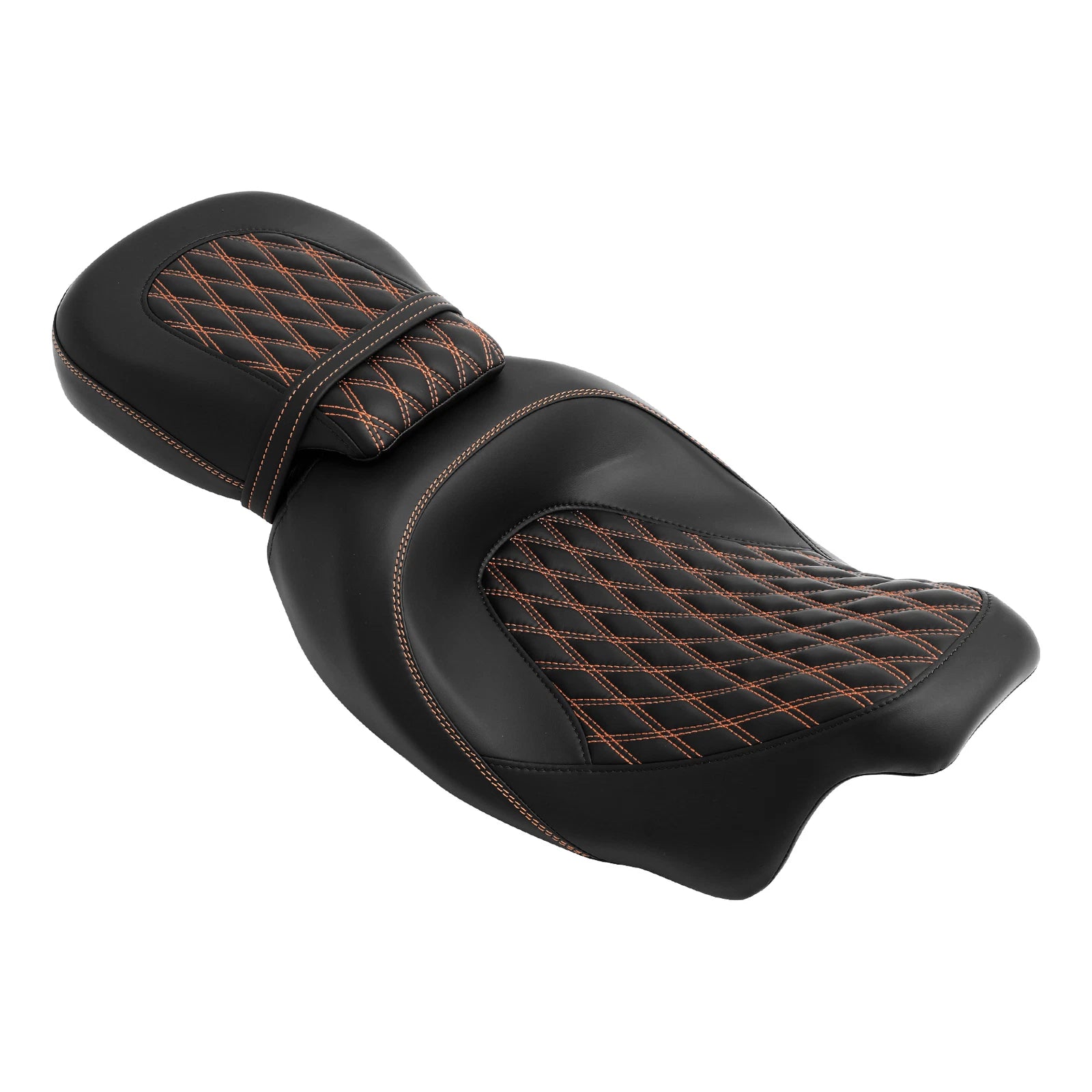 Pillion Seat for Harley Road Glide (2009–2023) - Orange Stitching