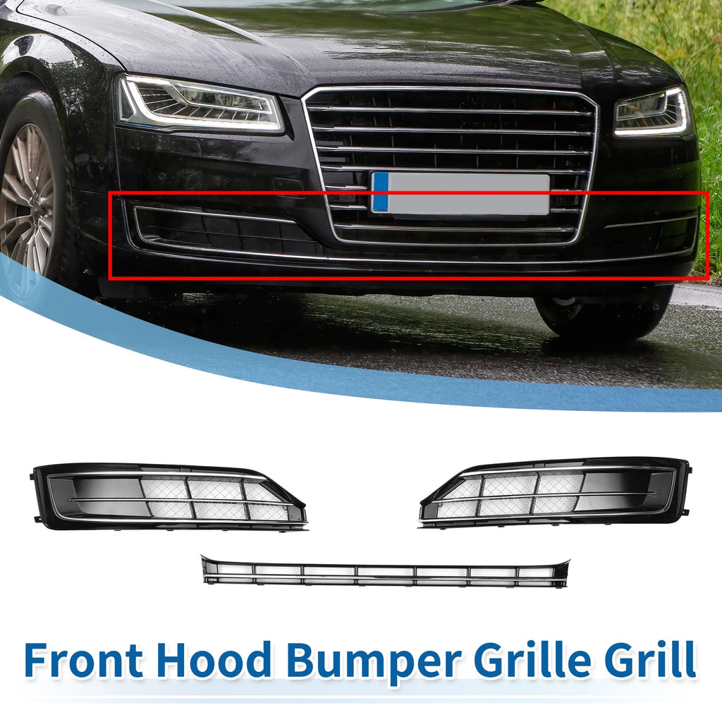 Front Hood Bumper Grille Grill Replacement for Audi A8 (D4) 2015–2018 W12