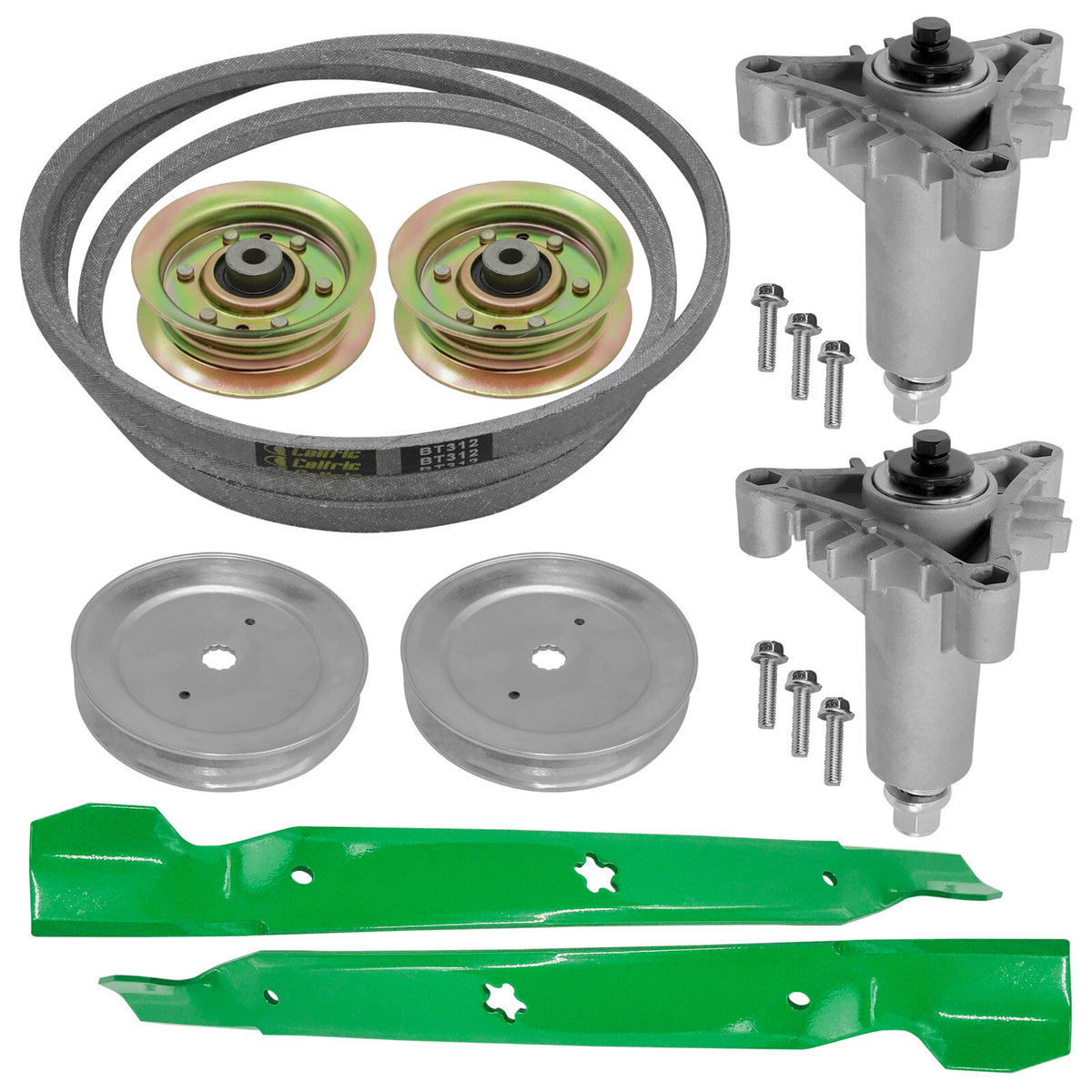 Deck Spindle Blade Pulley Belt Kit for Husqvarna LTH130 YTH150 (42" Deck)