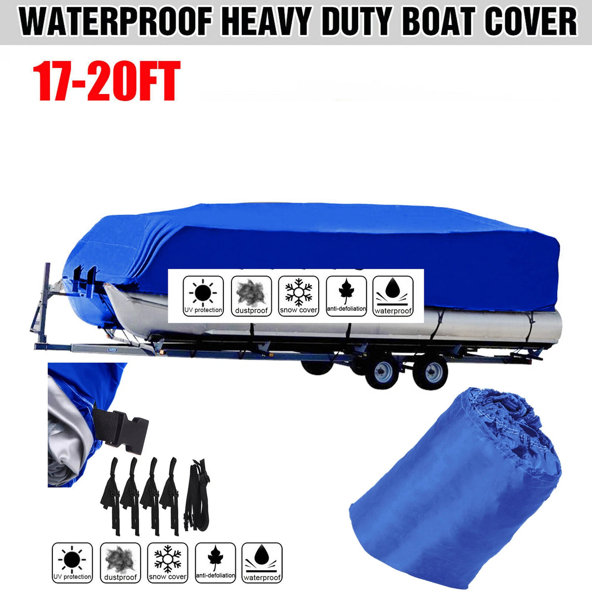 Waterproof Boat Cover for V-Hull Runabout (24ft)