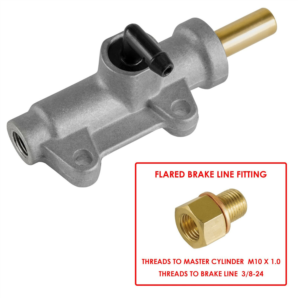 Rear Brake Master Cylinder NEW for Polaris 3/8 Flared Brake Connector (2014–2019)