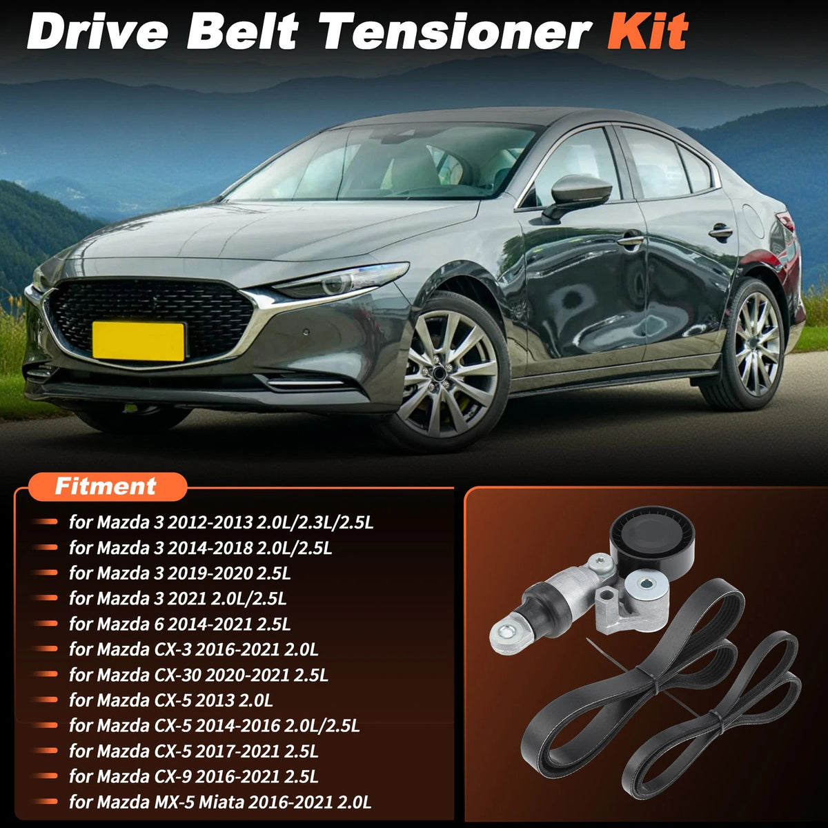 Drive Belt Tensioner Kit Replacement for Subaru BRZ Forester Impreza (2013–2022)