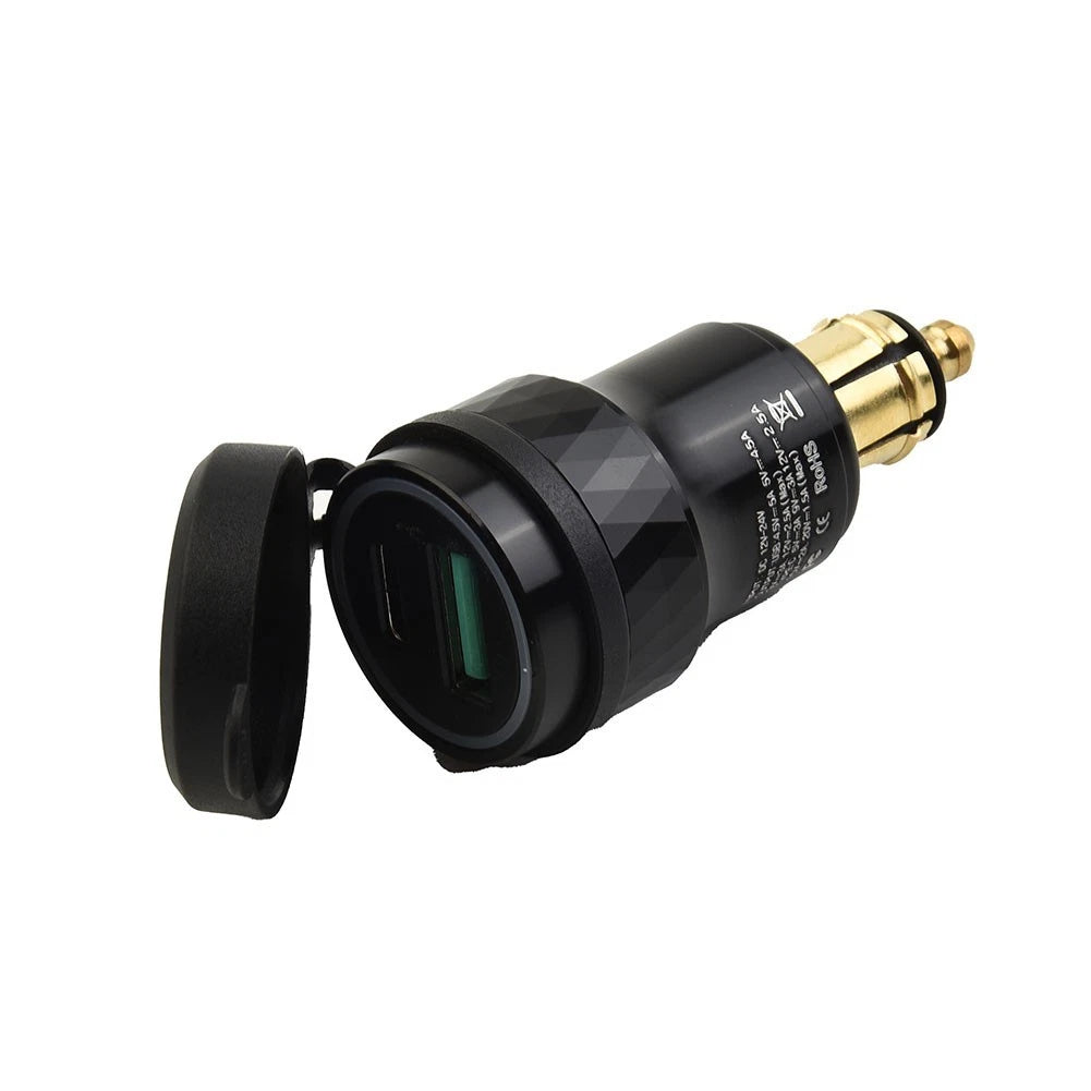Dual USB Charger for Motorcycle (Hella DIN Plug Socket)
