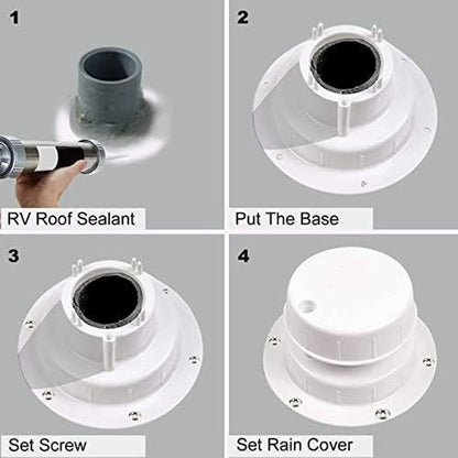 Vent Cap for RV (Camping, Boat) - Weather Resistant Plastic Construction