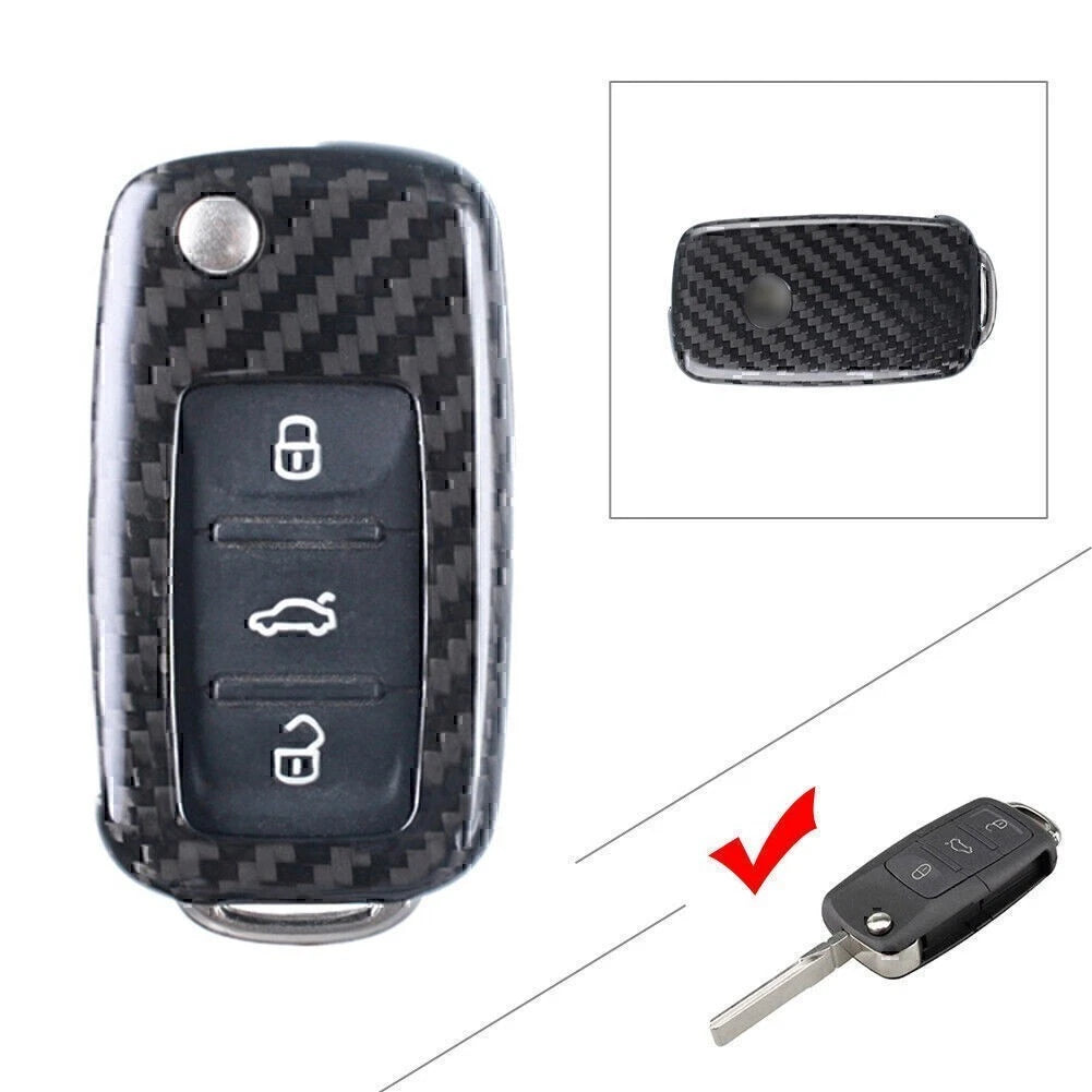 Carbon Fiber Remote Key Shell Cover Case for VW Golf R32, Jetta, Rabbit (2006–2014)