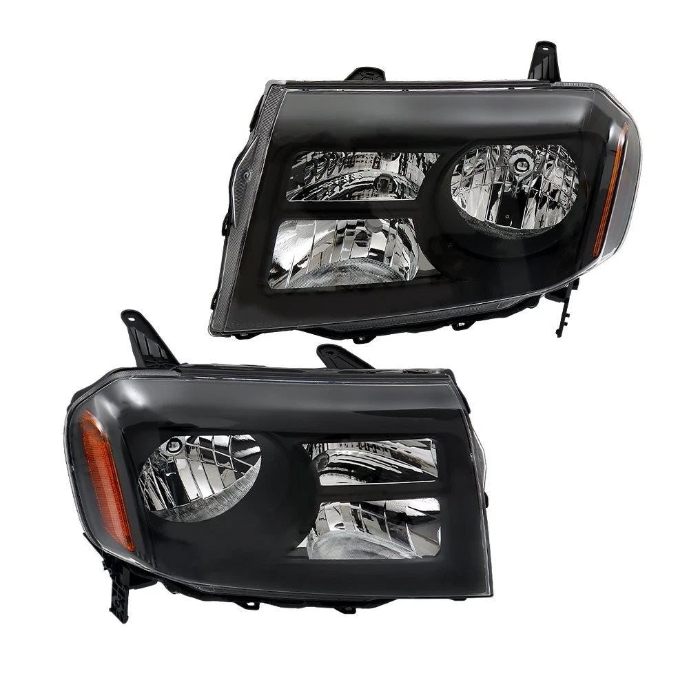 Front Headlight Assembly Set for Honda Pilot (2012–2015) Halogen Black
