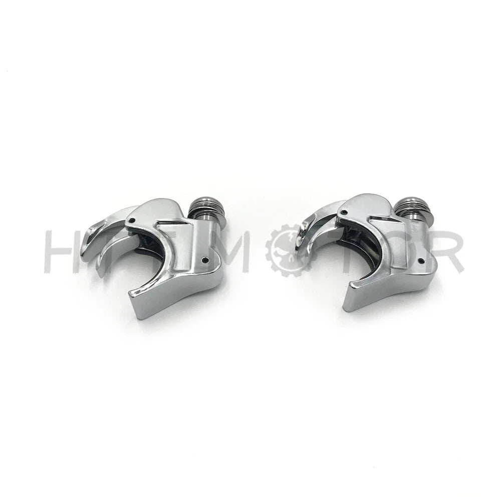 HTTMT Windshield Clamps for Harley Dyna Sportster (39mm Forks, Quick Release, Chrome)