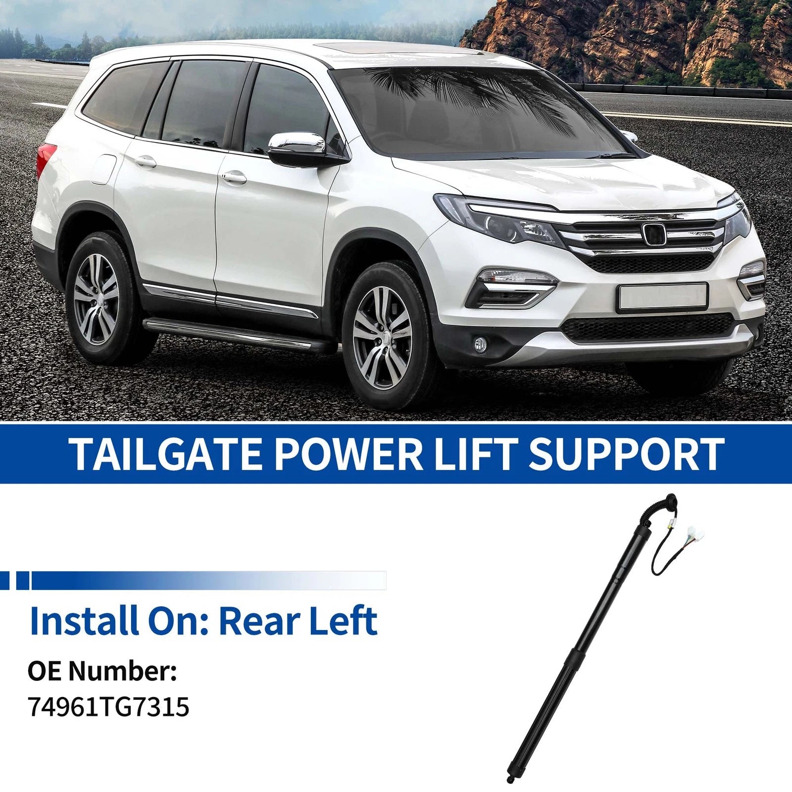 Rear LH Tailgate Power Lift Support Replacement for Honda Pilot (2016–2017)