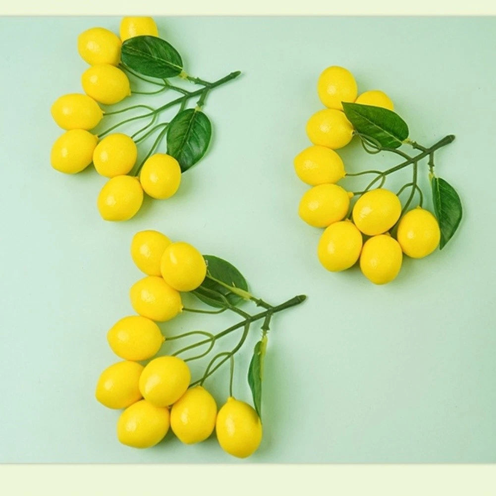 Set of 2 Artificial Lemons for Kitchen Food Display Decoration