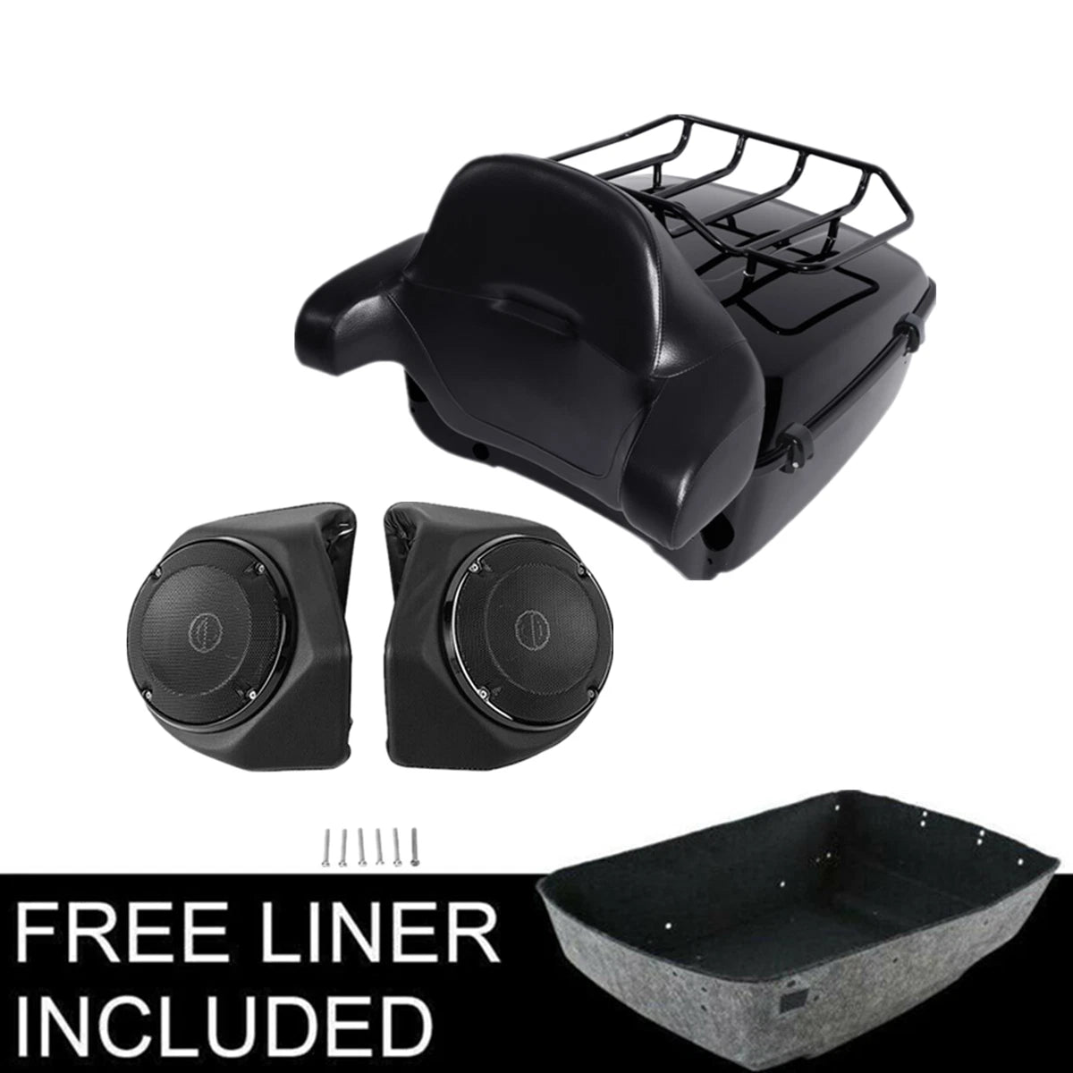 Trunk Backrest Rack Speakers for Harley Touring Road Glide (2014–Present)