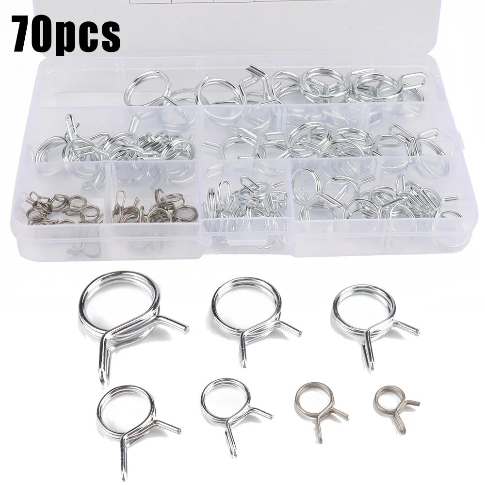 70pcs Fuel Line Hose Clamps for Various Makes and Models