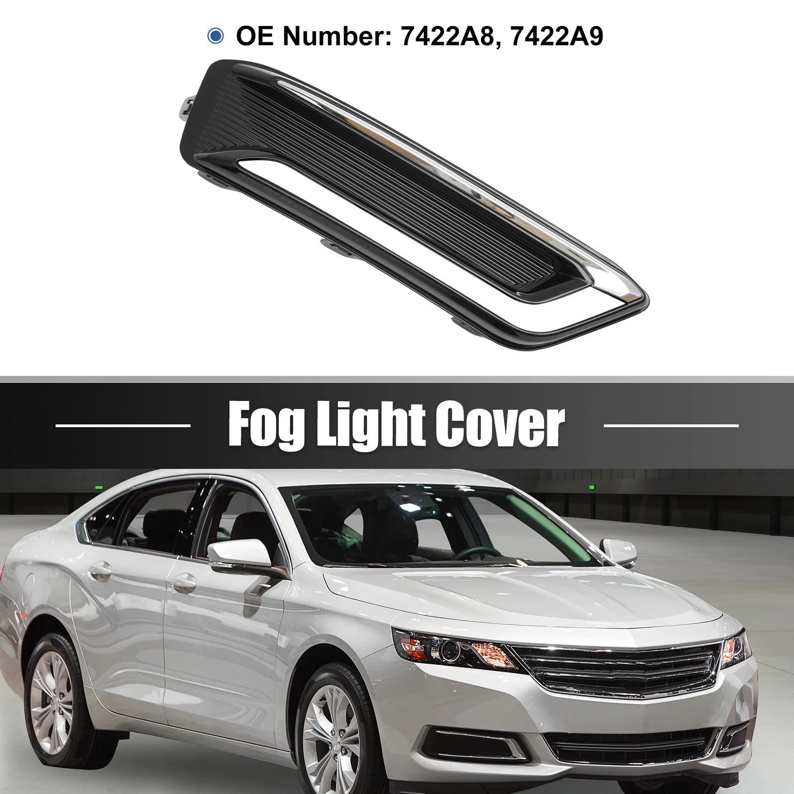 Fog Light Grille Cover Front Left Driver Side Replacement for Chevy Impala (2011–2016)