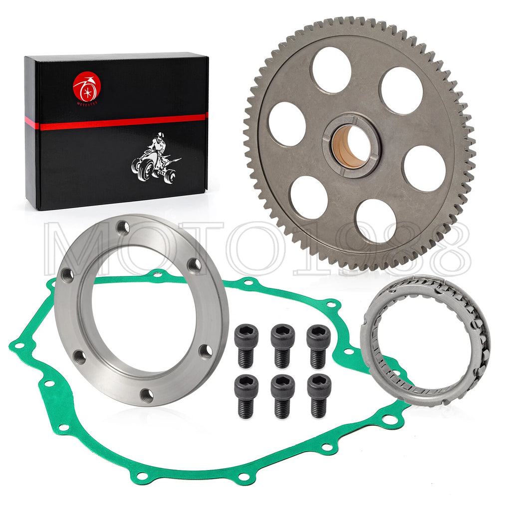 Starter Clutch Kit One Way Gear Bearing Gasket for Yamaha Rhino 660 (2003–2008)