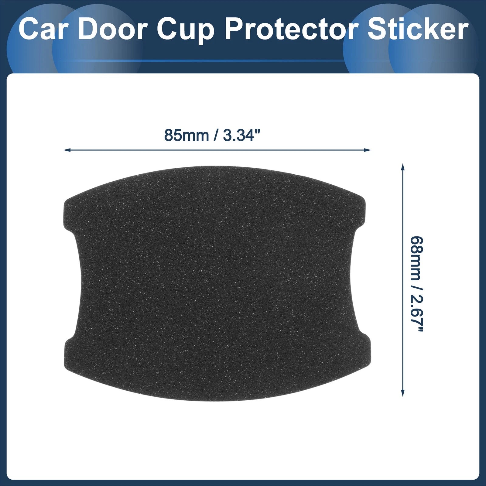 Car Door Handle Scratch Protector for Universal Fit (68x85mm) Matte Black