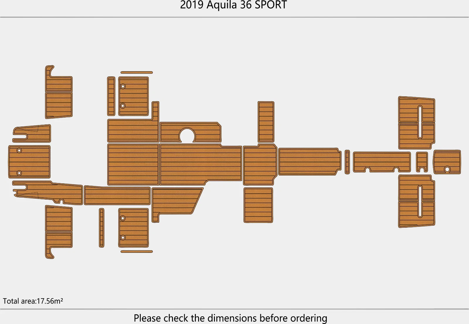 EVA Foam Pads for Aquila 36 SPORT (2019) - Cockpit Swim Platform Mats