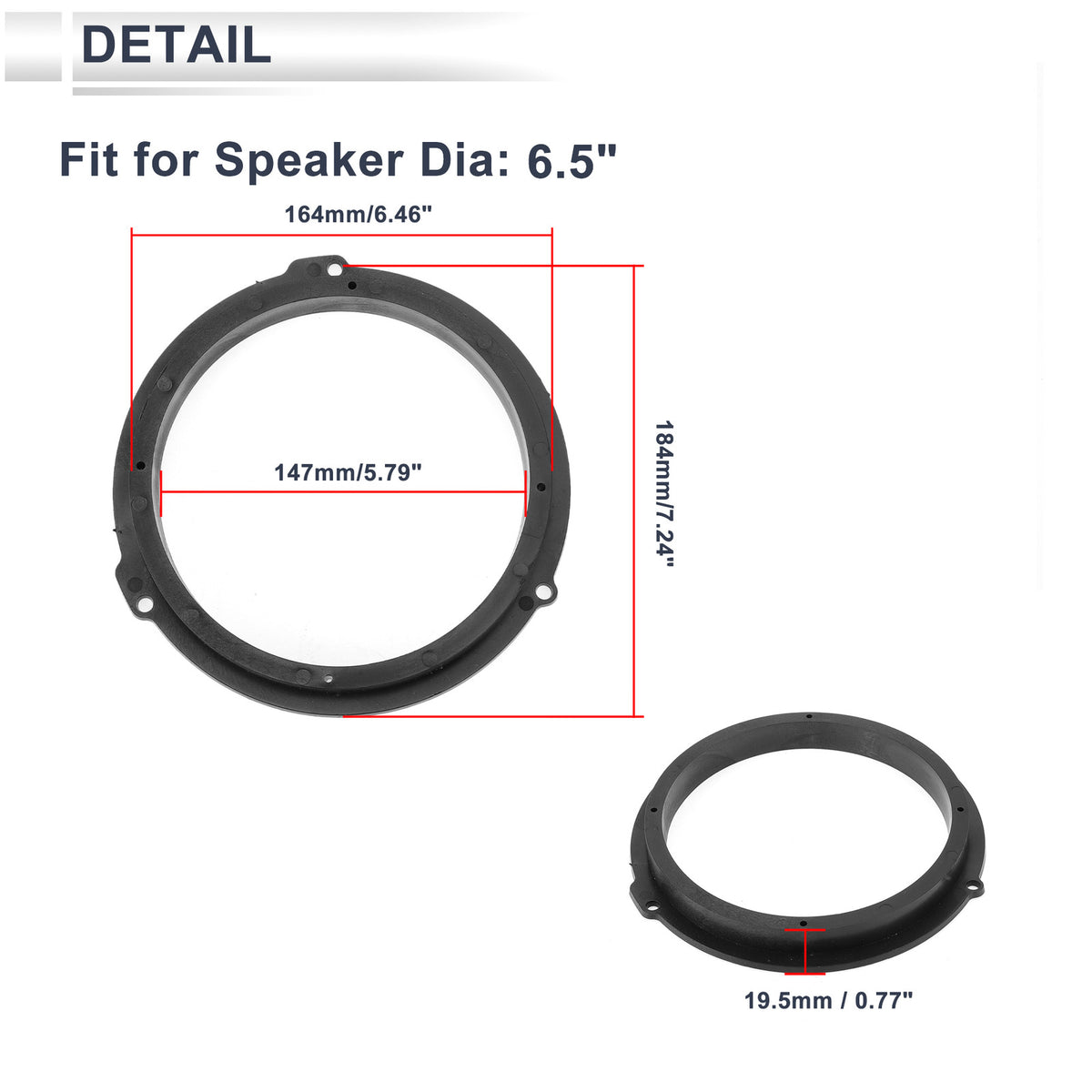 Tweeter Speaker Spacer Adapter for Ford Focus 6.5 Inch Speaker 2 Set (—)
