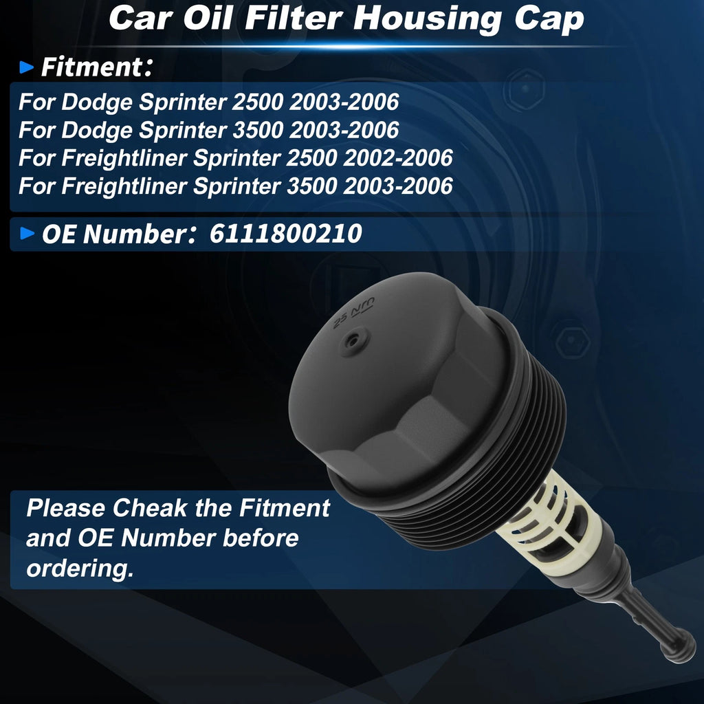 Oil Filter Housing Cap for Dodge Sprinter 2500 (2003–2006) 6111800210