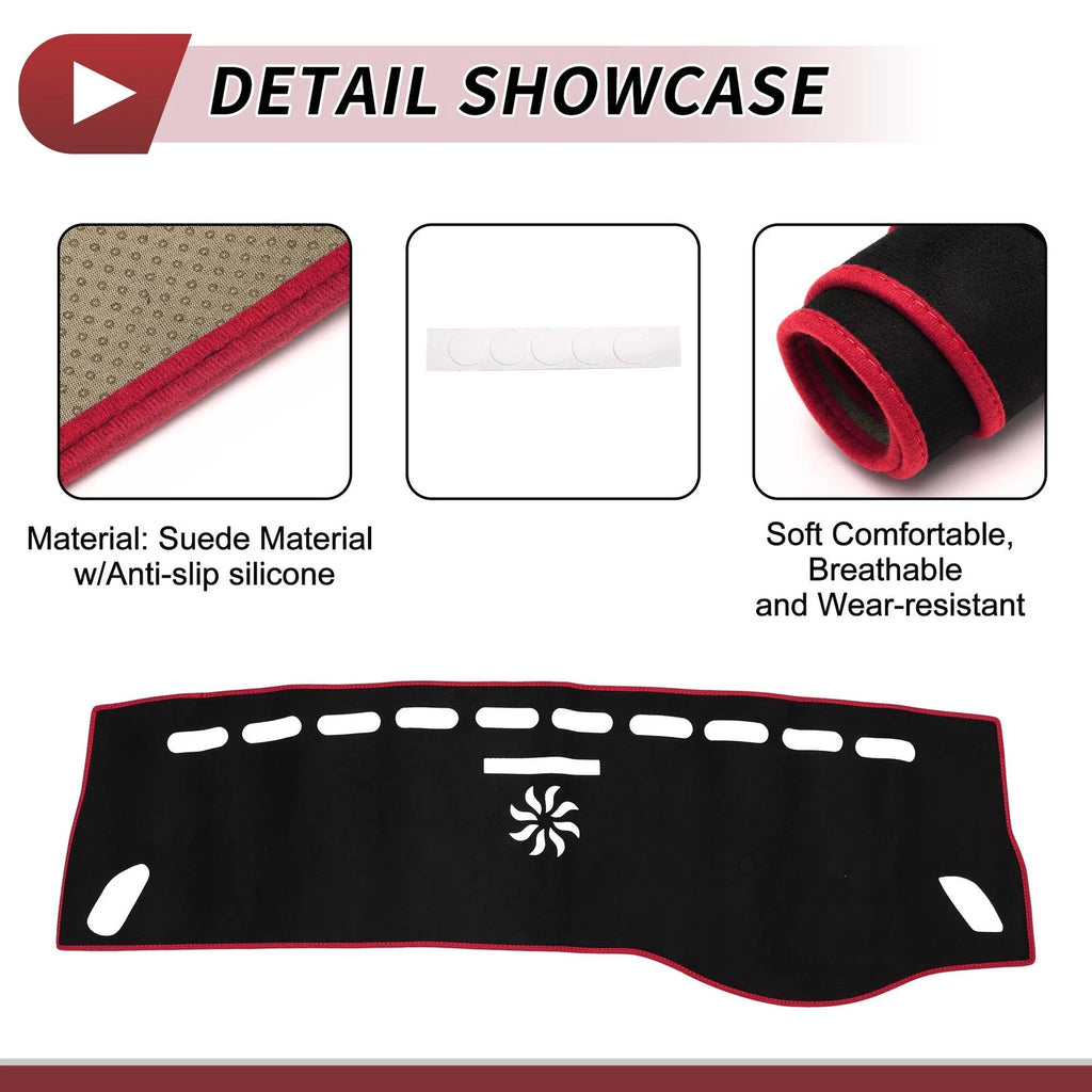 Dashboard Dash Cover Mat for Mercedes CLA 2013–2019 Sun Protector Black Red
