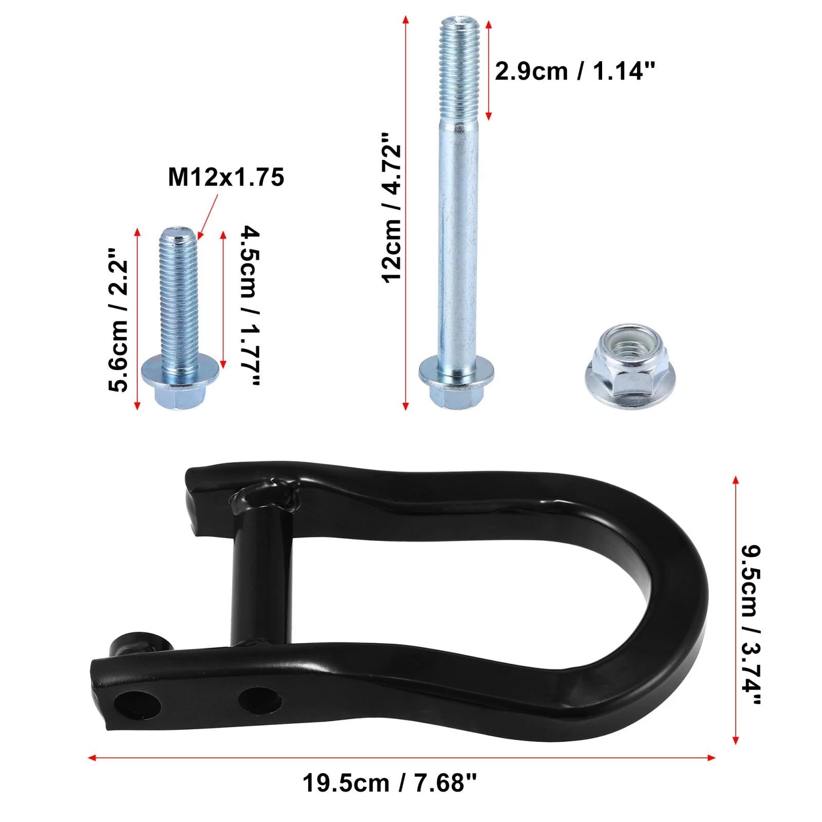 Front Recovery Tow Hook Kit for Chevy Silverado 1500 for GMC (2019–2024)