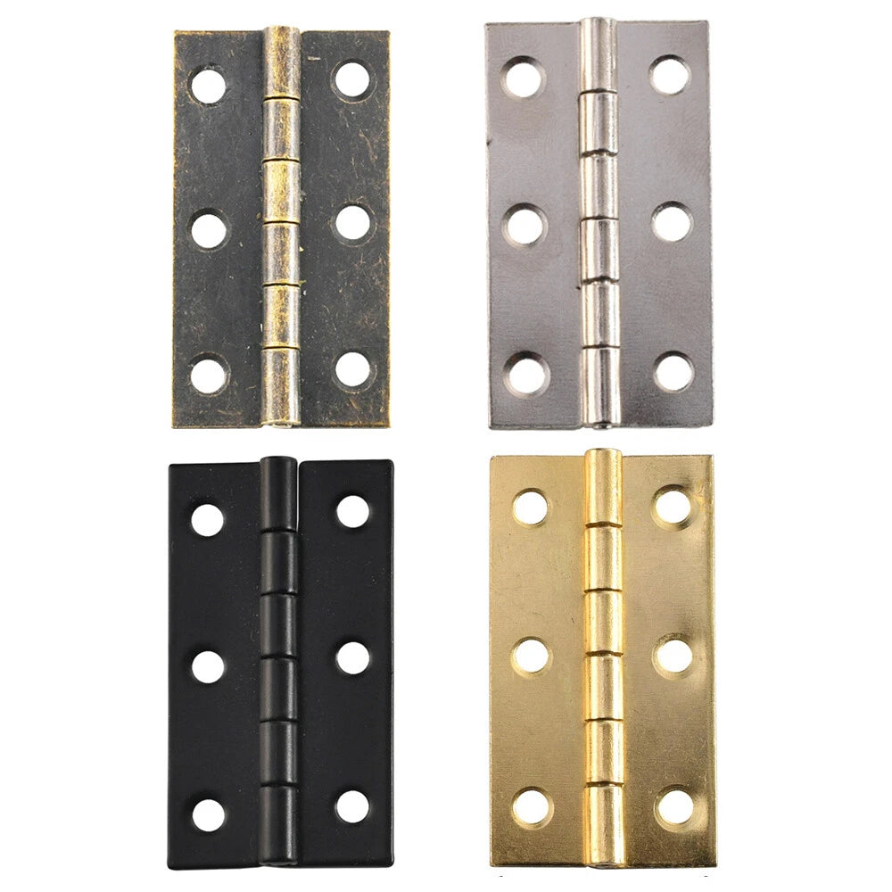 Set of 4 Metal Hinges with Screws for Wooden Box Toolbox Cabinet Door