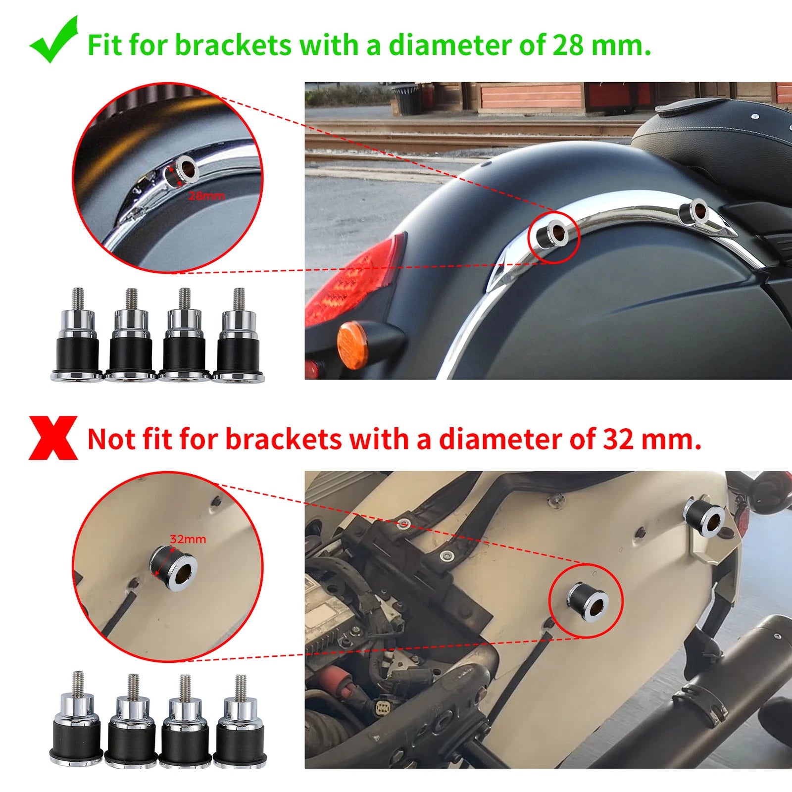 Quick Release Mount Hardware Spools for Indian Chief Dark Horse (2014–2018)