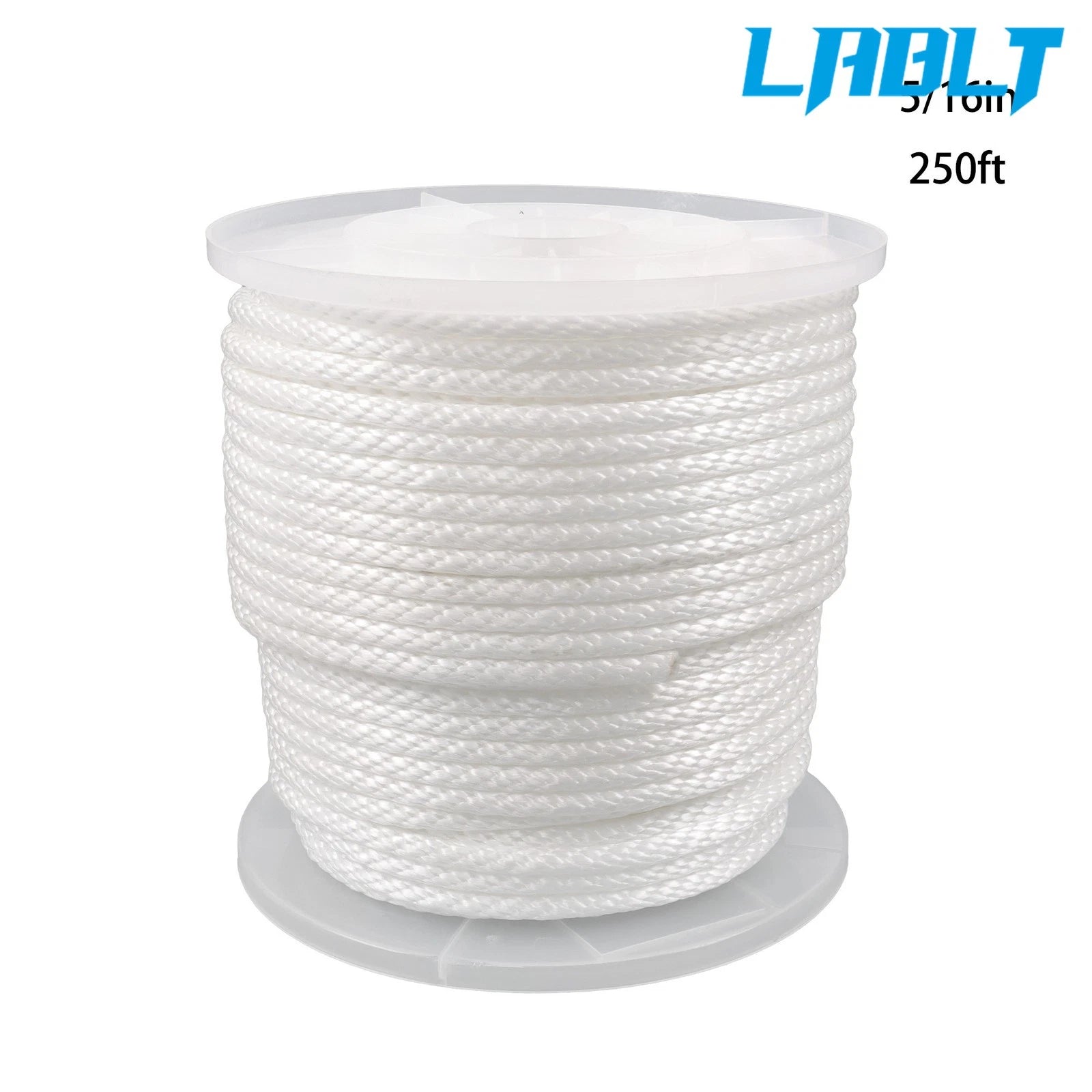 5/16 Inch Nylon Solid Braid Rope - Abrasion Resistant, Low Stretch (250ft)