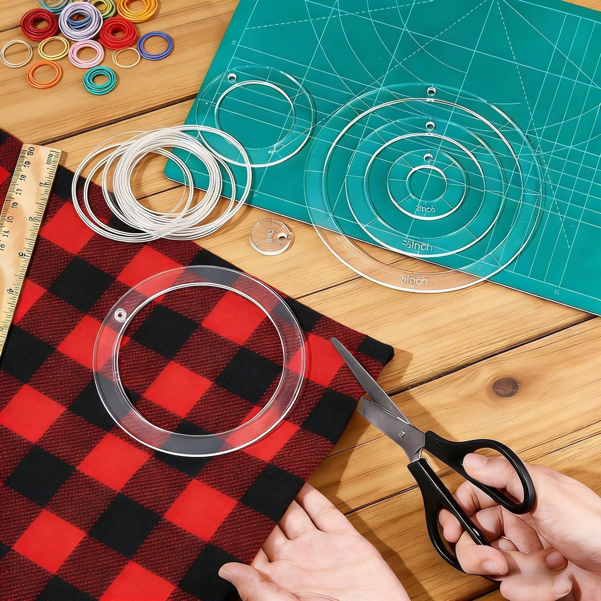 6 Pcs Circle Quilting Acrylic Templates for Sewing and Fabric Crafts
