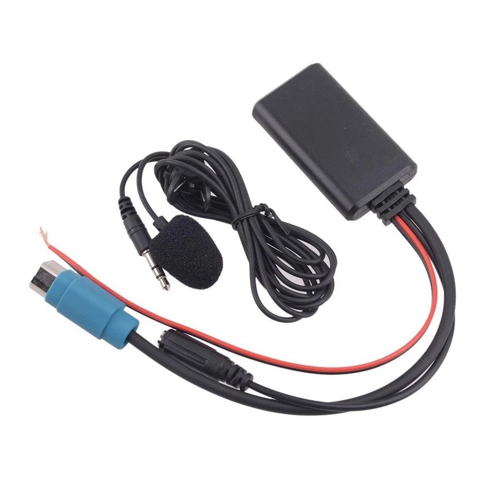 Bluetooth Music Adapter AUX Audio Cable with Microphone For Alpine KCE-237B
