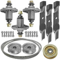 Deck Spindle Blade Belt Pulley Kit for John Deere LA130 LA140 X140 (48")