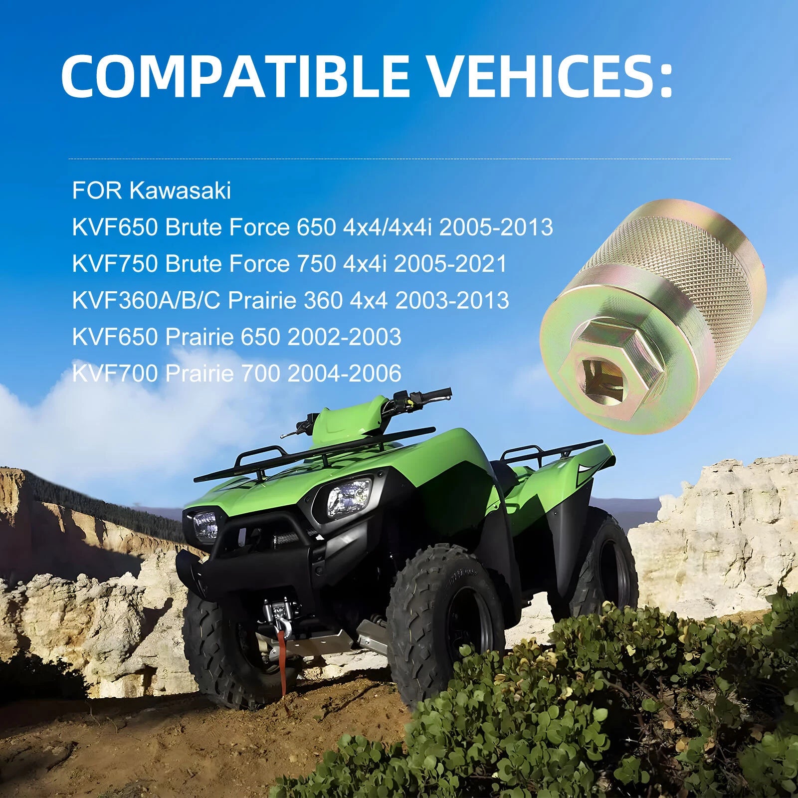 Front Differential Pinion Nut Tool for Kawasaki Brute Force 650 750 (2005–2023)