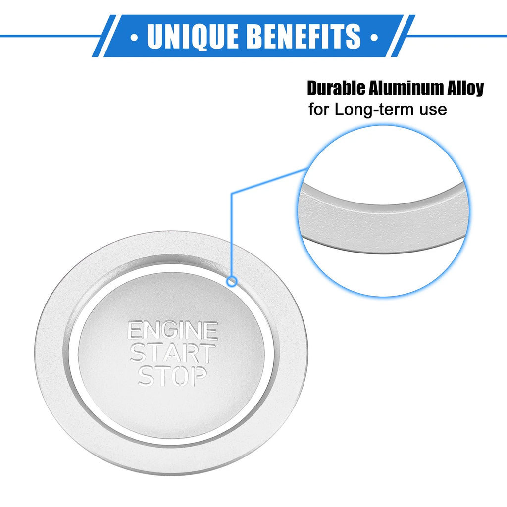 Engine Start Stop Button Cover Kit for Hyundai Sonata (2020–2023) Silver