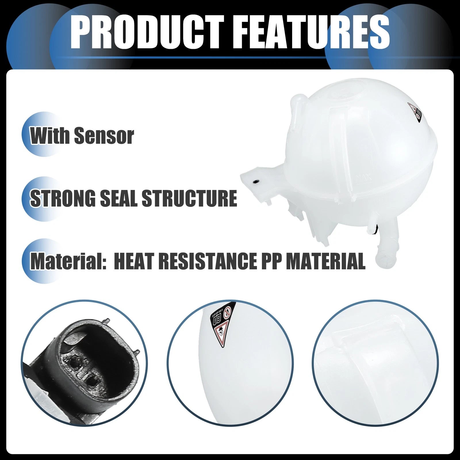 Coolant Expansion Overflow Tank with Sensor Replacement for Dodge Sprinter (2007–2018)