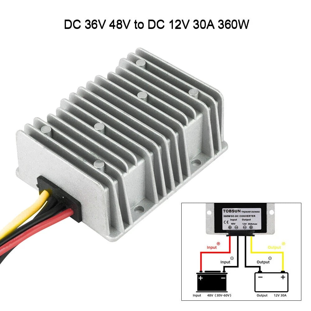Power Converter Regulator Parts DC 48V Step-Down to DC 12V 30A 360W Waterproof