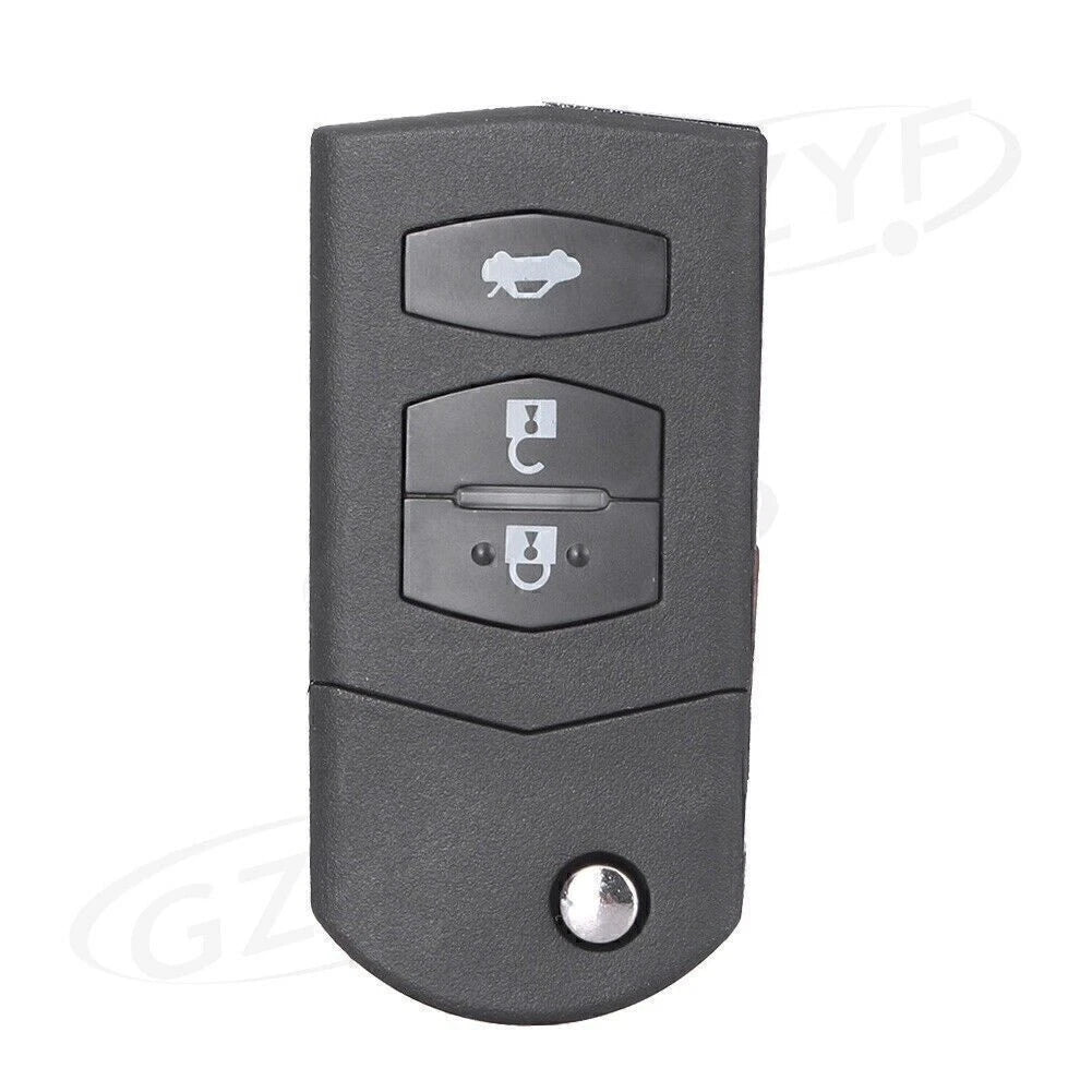 Remote Flip Key Shell Case for Mazda 3 5 6 (2004–2013) - 3 Buttons Black