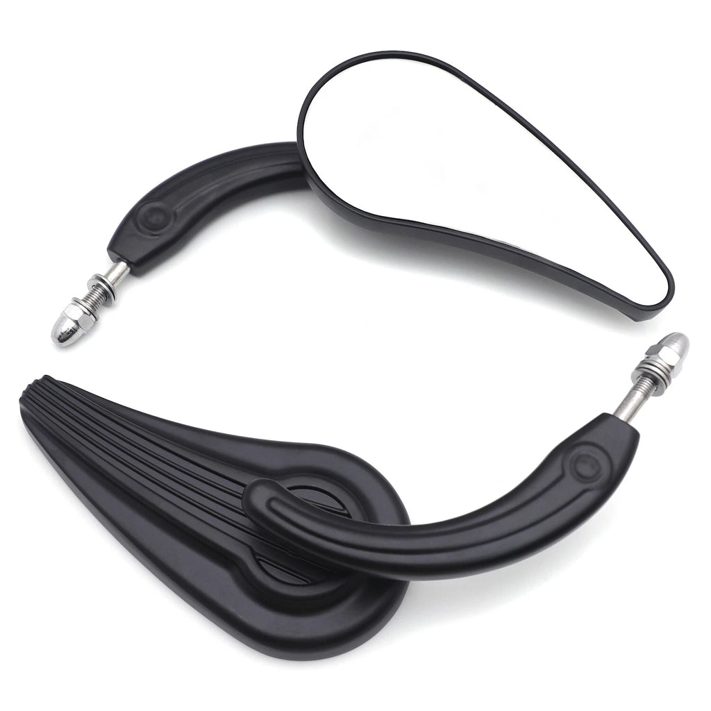 Flame Side Mirrors for Harley (1984–2014) - Black